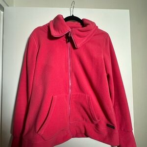 Calvin Klein Vibrant Pink Funnelneck Fleece Jacket